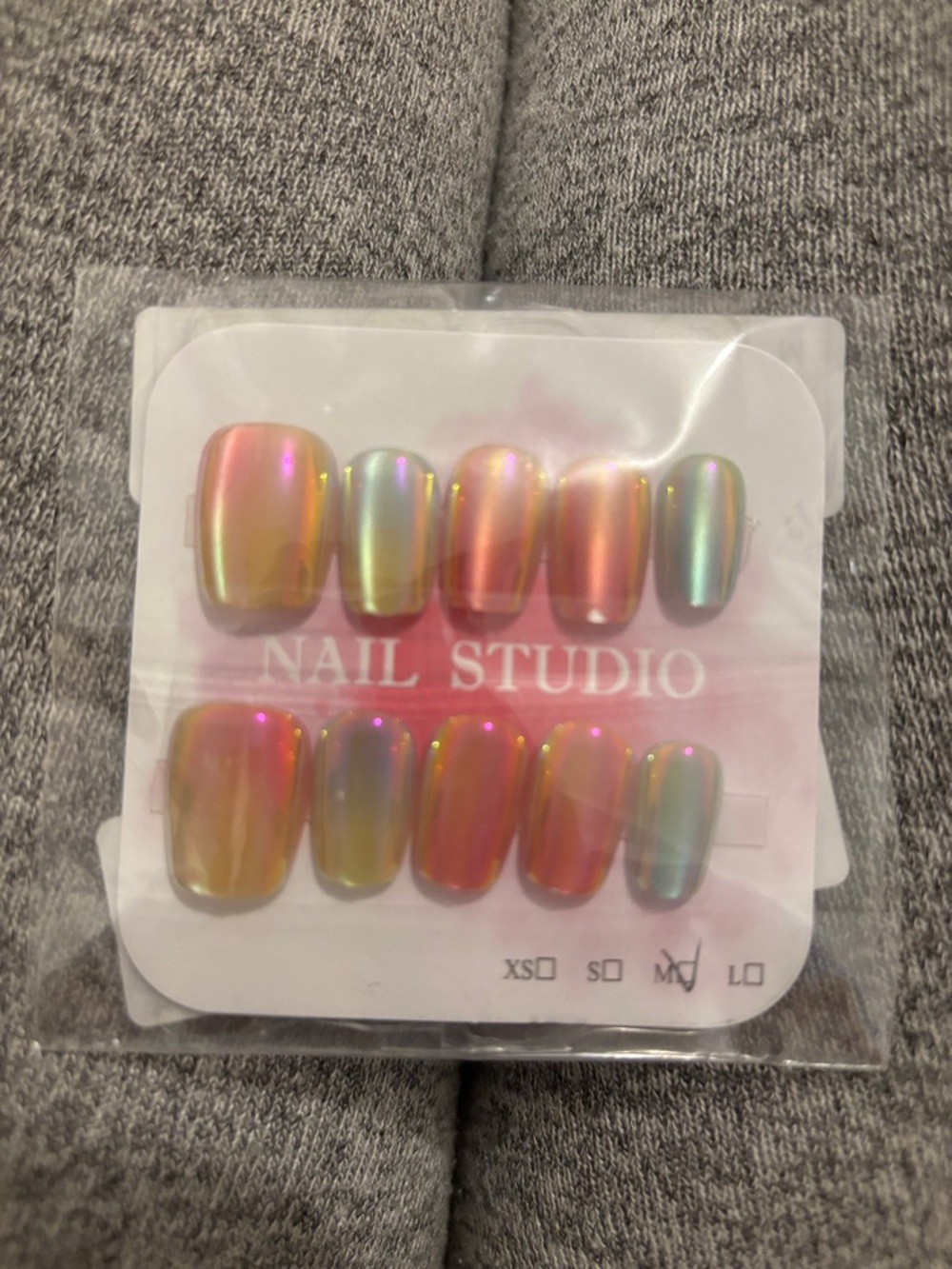 Iridescent Pink Press-On Nails - Women